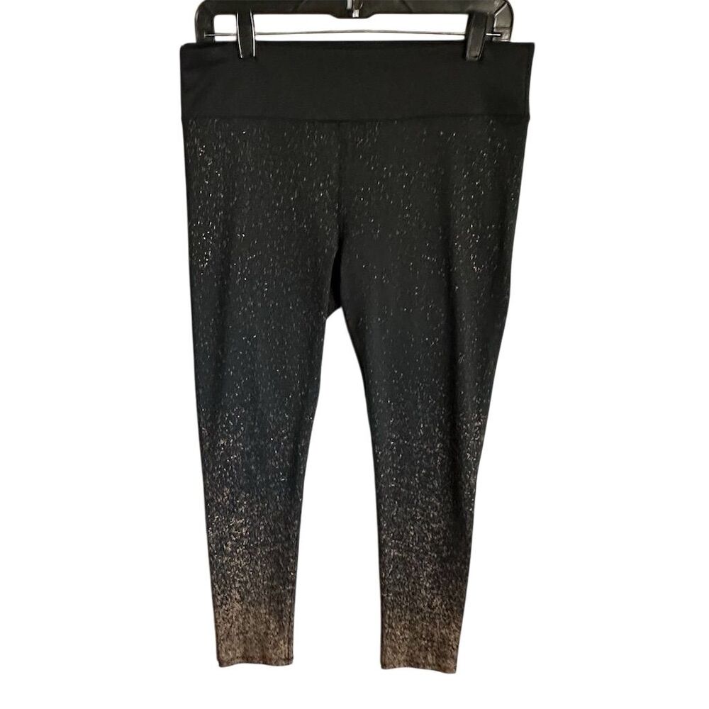 Kyodan Women's M Black High-Waisted Glitter Leggings Activewear